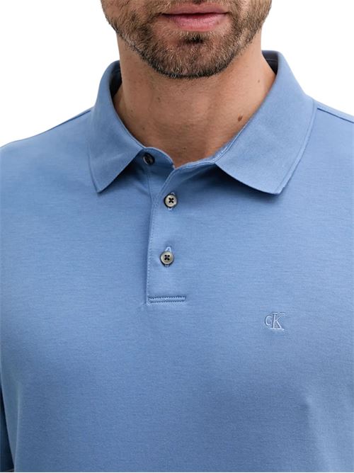 Polo azzurra in cotone Calvin Klein | LV04LB276GCIQ